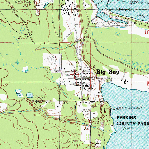 Topographic Map of Big Bay Post Office, MI