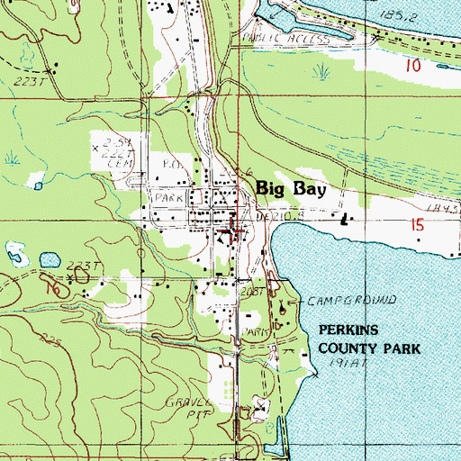 Topographic Map of Powell Township School, MI