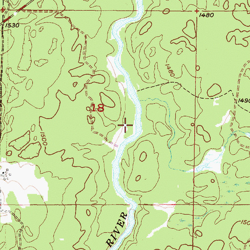 Topographic Map of Witbeck Rapids Campground, MI
