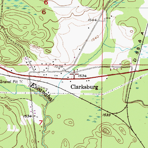 Topographic Map of Clarksburg Cemetery, MI