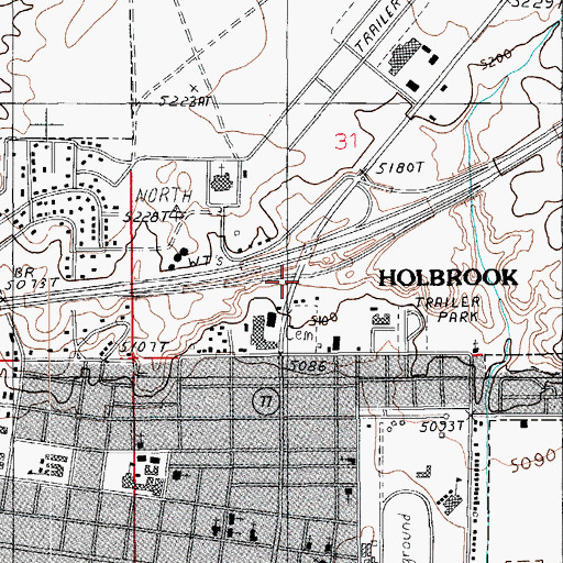 Topographic Map of Holbrook Interchange, AZ