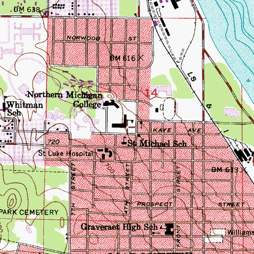 Topographic Map of Cohodas Administrative Center, MI