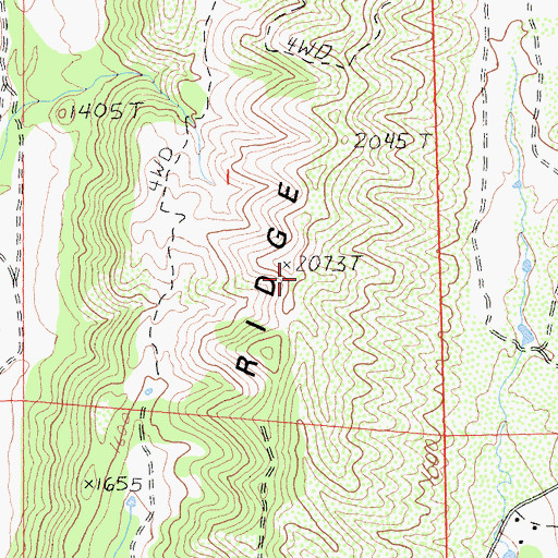 Topographic Map of Clark Ridge, CA