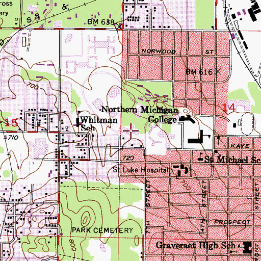 Topographic Map of McClintock Building, MI