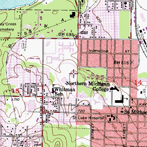 Topographic Map of Harden Learning Resources Center, MI