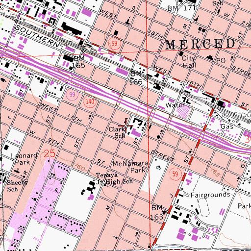Topographic Map of Galen Clark School (historical), CA