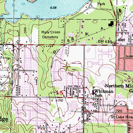 Topographic Map of Kaye House, MI