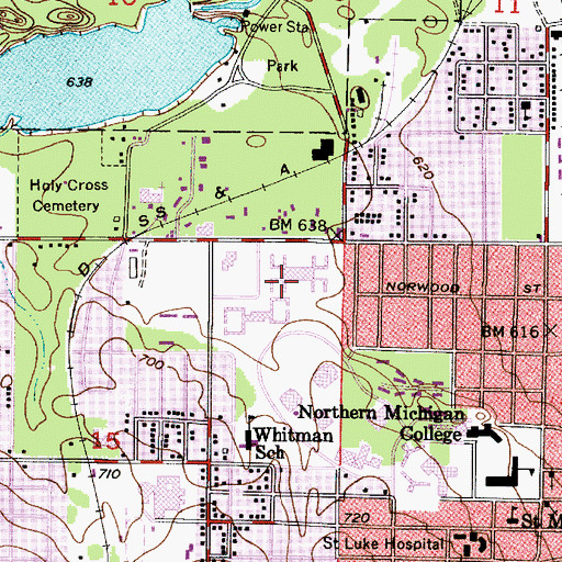 Topographic Map of Van Antwerp Hall, MI