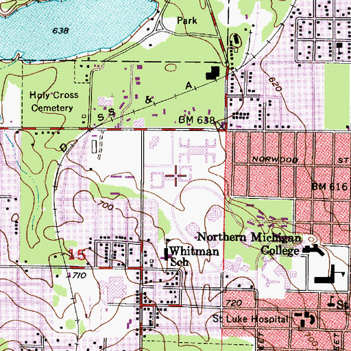 Topographic Map of Quad I Food Service Building, MI