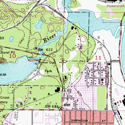 Topographic Map of Jacobetti Storage Building, MI
