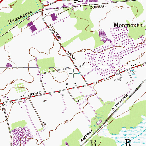 Topographic Map of South Brunswick High School, NJ