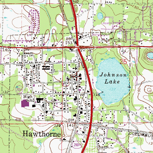 Topographic Map of Hawthorne Water Tower Number 1, FL