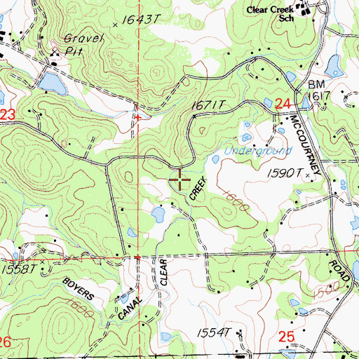Topographic Map of Clear Creek Lateral, CA