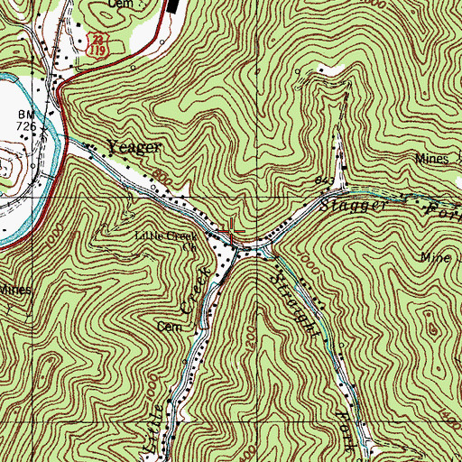 Topographic Map of Lower Little Creek School (historical), KY