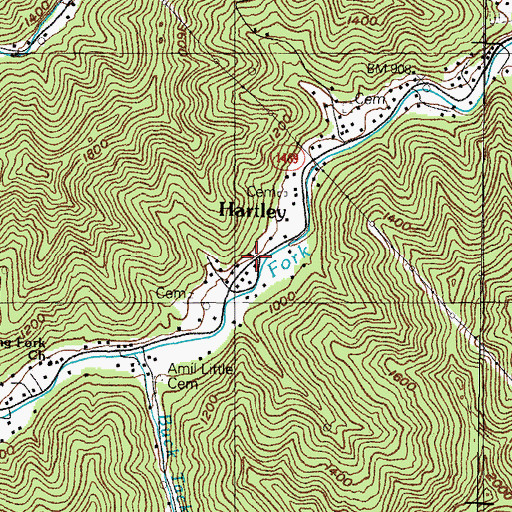 Topographic Map of Lower Long Fork (historical), KY