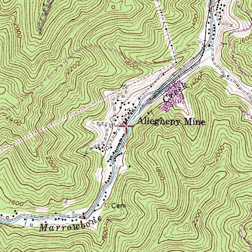 Topographic Map of Mancho Railroad Station (historical), KY