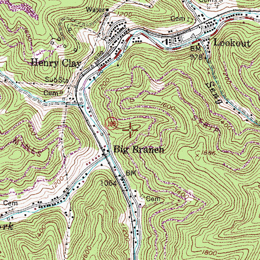 Topographic Map of Maritha Johnson Cemetery, KY