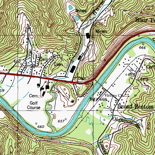 Topographic Map of Marrs Cemetery, KY