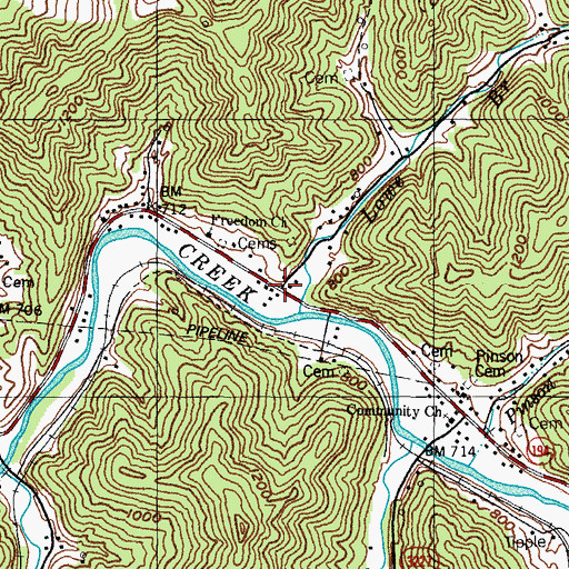 Topographic Map of May Flower Post Office (historical), KY