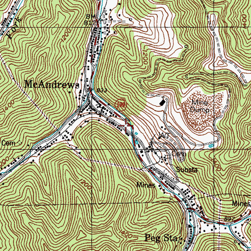 Topographic Map of McAndrews School (historical), KY
