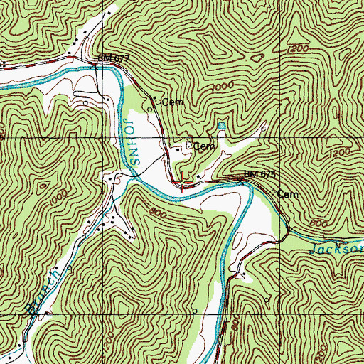 Topographic Map of McCombs Post Office (historical), KY