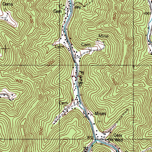 Topographic Map of Meathouse Fork School, KY