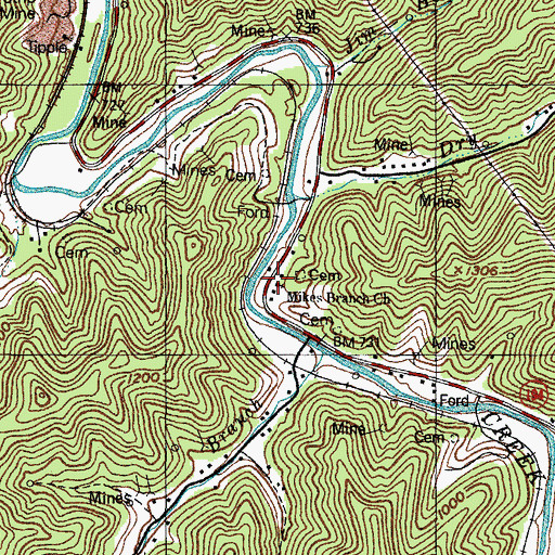 Topographic Map of Mikes School (historical), KY
