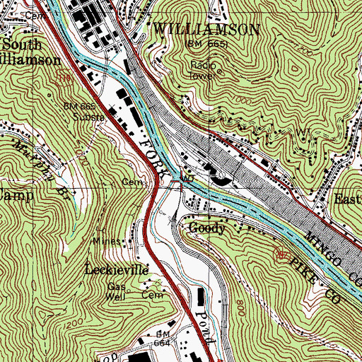 Topographic Map of Mouth of Pond Post Office (historical), KY