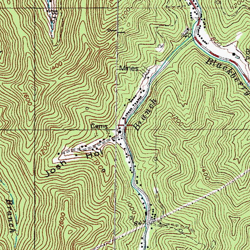 Topographic Map of Narrows Branch (historical), KY