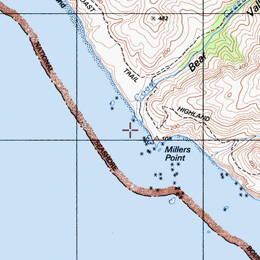 Topographic Map of Coast Creek, CA