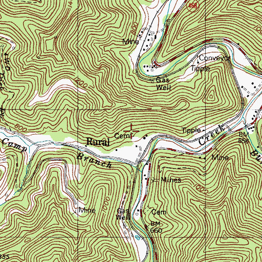 Topographic Map of Orrison R Lowe Number One Cemetery, KY