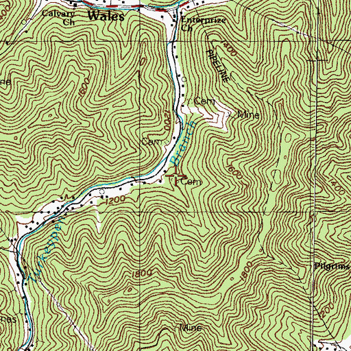 Topographic Map of Osborne Cemetery, KY