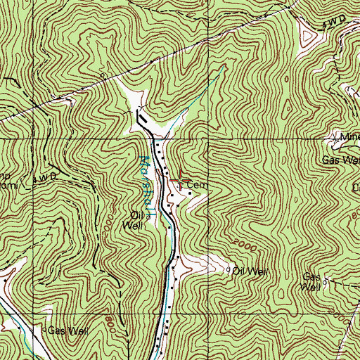 Topographic Map of Pebelton Johnson Cemetery, KY