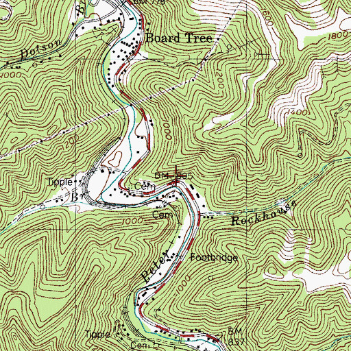 Topographic Map of Pete Post Office (historical), KY