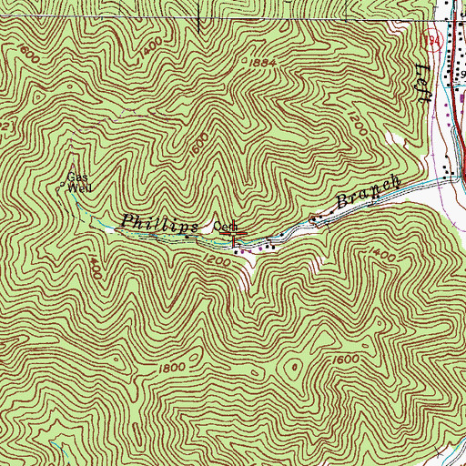 Topographic Map of Phillips Cemetery, KY