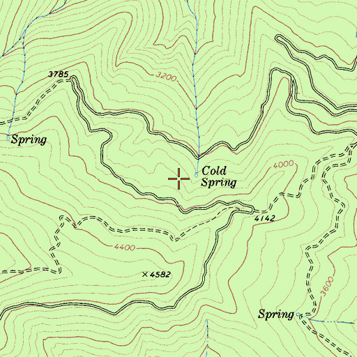 Topographic Map of Cold Spring, CA