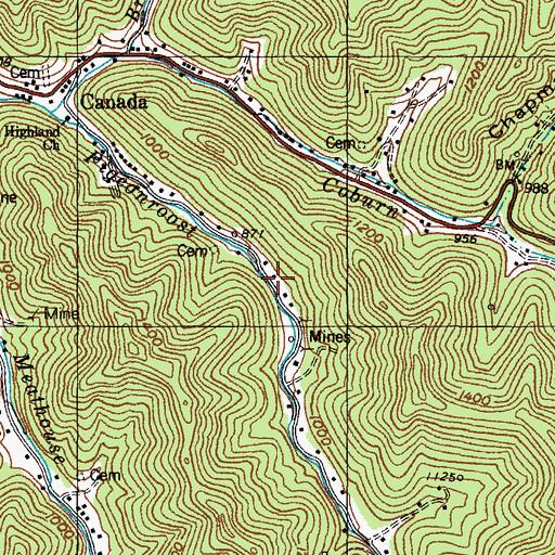 Topographic Map of Pigeon Roost (historical), KY