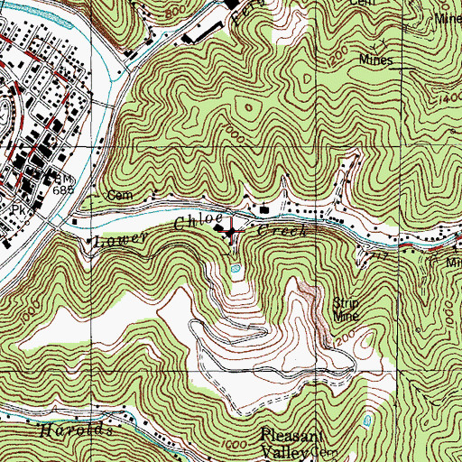 Topographic Map of Pikeville Elementary School, KY