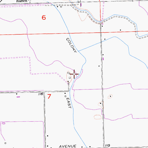 Topographic Map of Colony East Ditch, CA