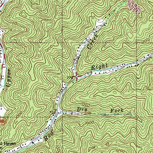 Topographic Map of Red Creek School (historical), KY