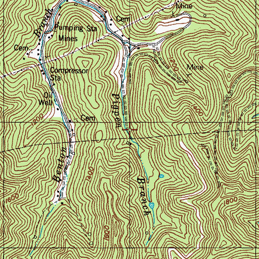 Topographic Map of Right Fork of Meathouse (historical), KY