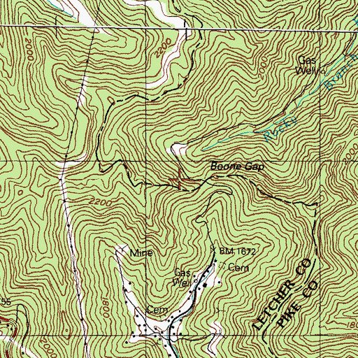Topographic Map of Rock Spring, KY
