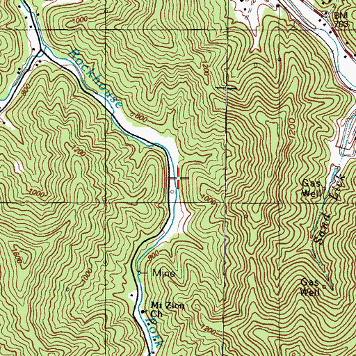 Topographic Map of Rockhouse, KY