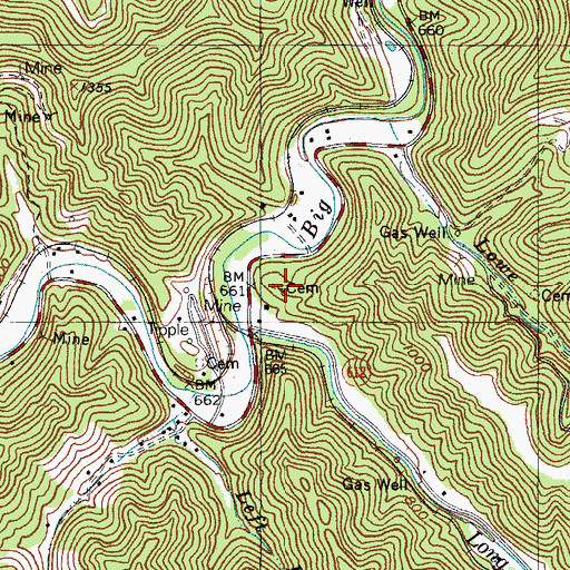 Topographic Map of Romans Cemetery, KY