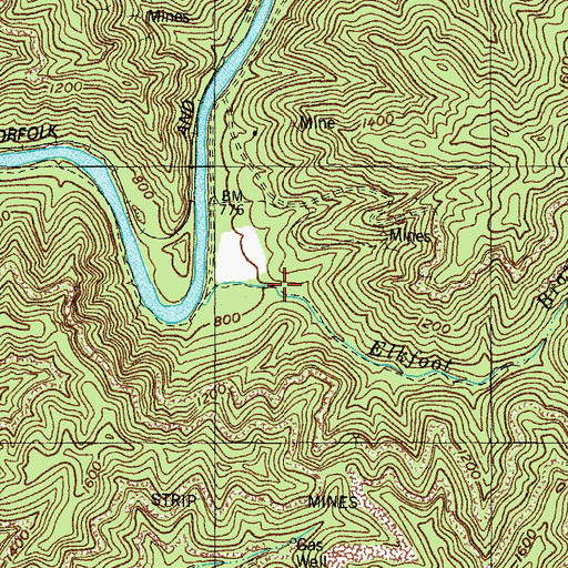 Topographic Map of Rose Cemetery, KY