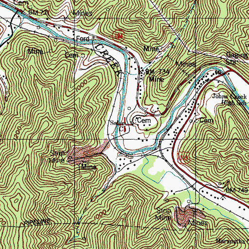 Topographic Map of Salem Cemetery, KY