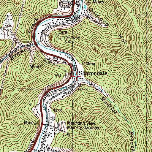 Topographic Map of Sharondale School (historical), KY