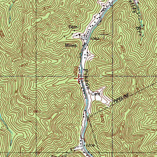 Topographic Map of Shock Post Office (historical), KY