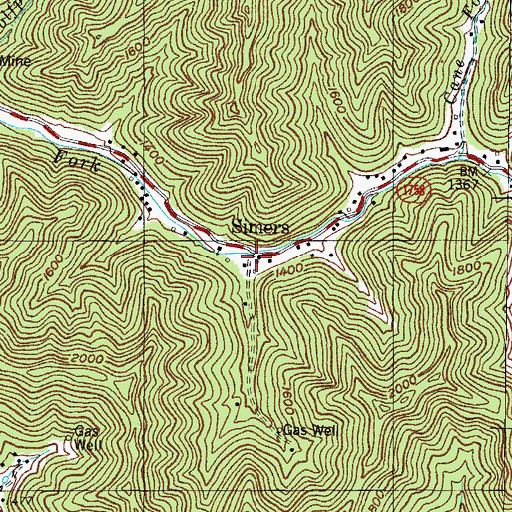 Topographic Map of Simers Post Office (historical), KY