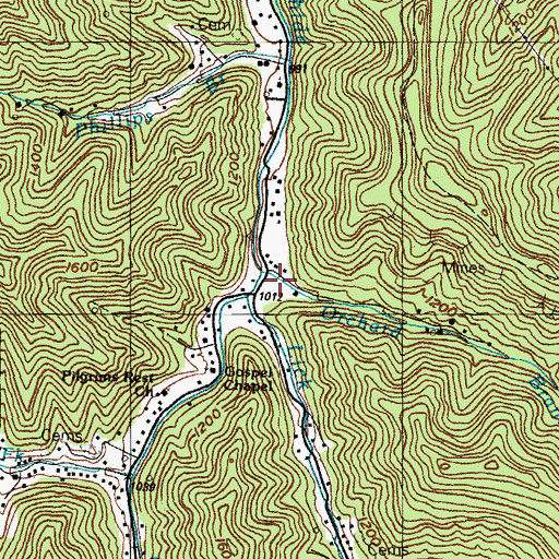 Topographic Map of Stiltner Cemetery, KY